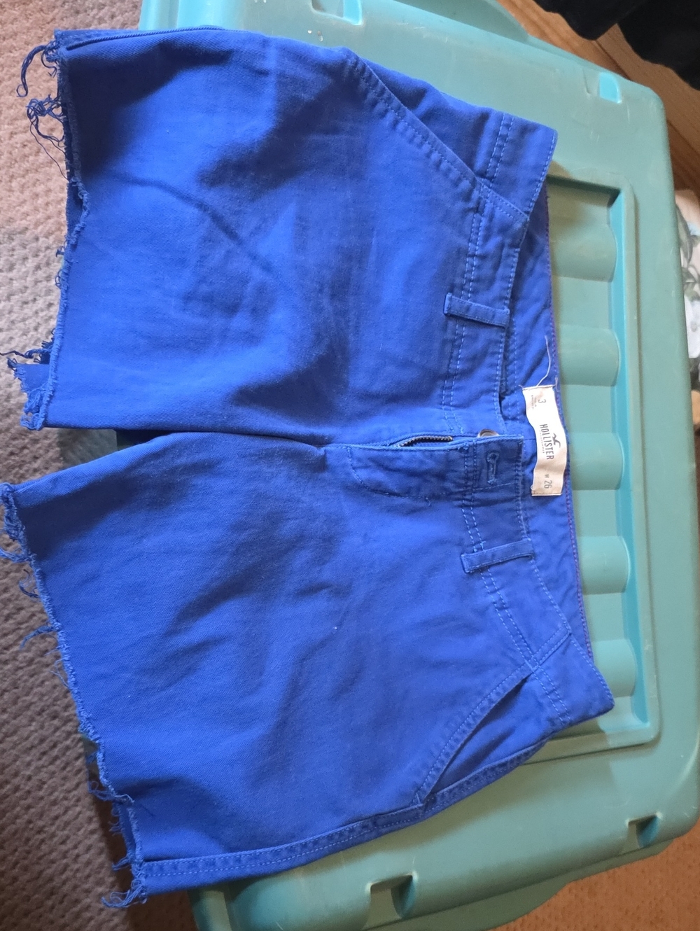 Hollister Royal Blue Frayed Hem Women's Shorts